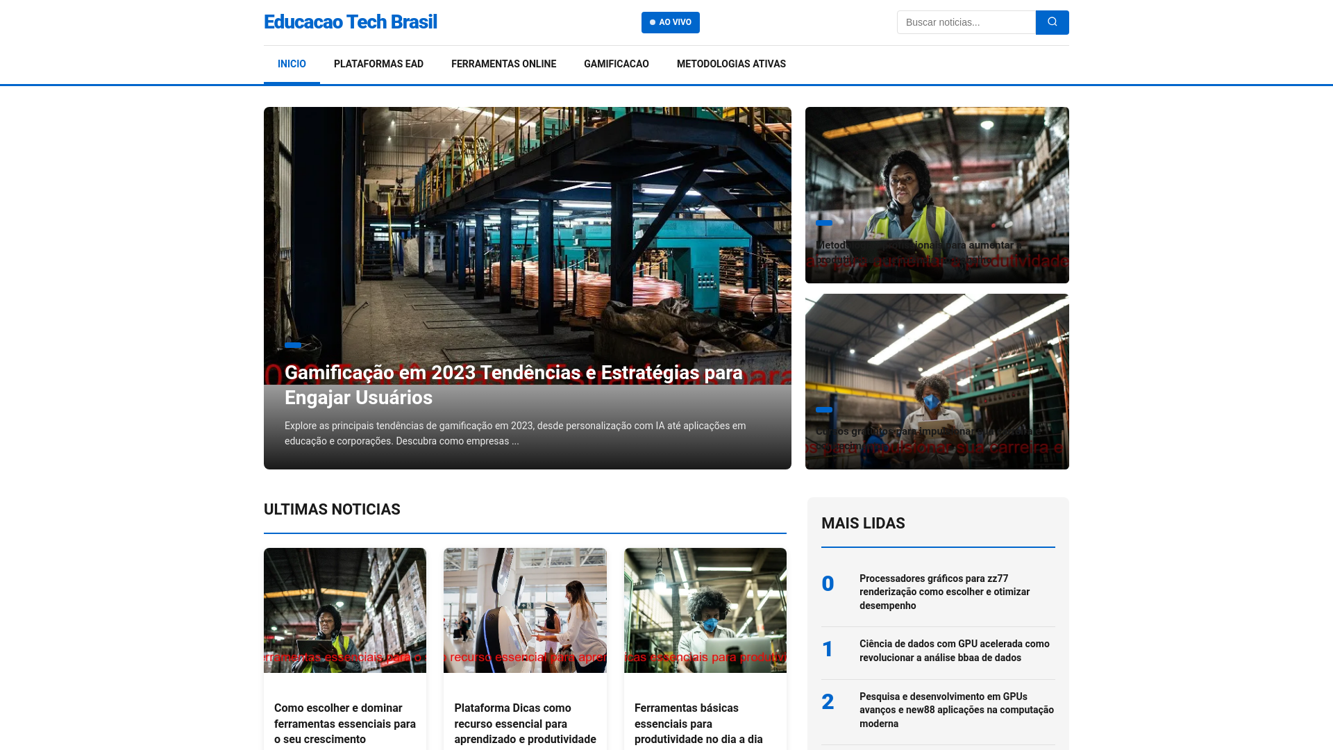 website screenshot of https://educacaotechbr1.com