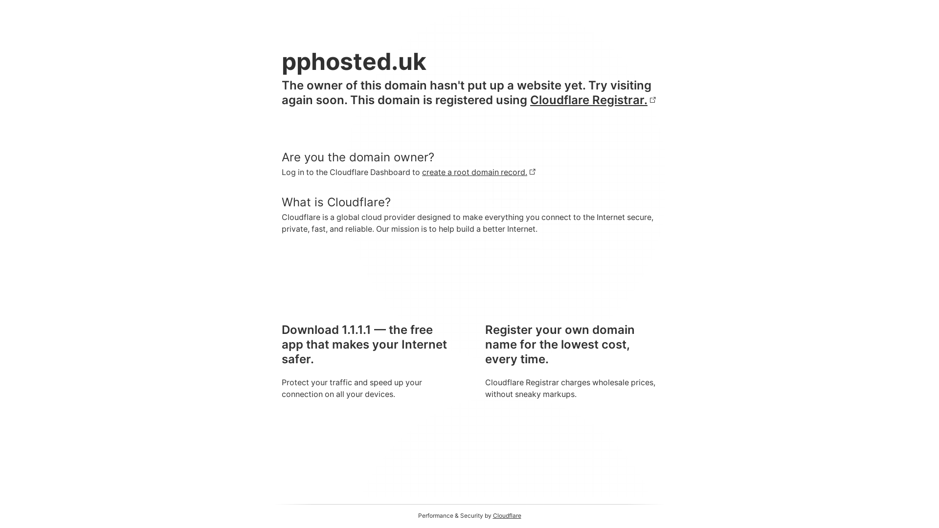 website screenshot of https://pphosted.uk/