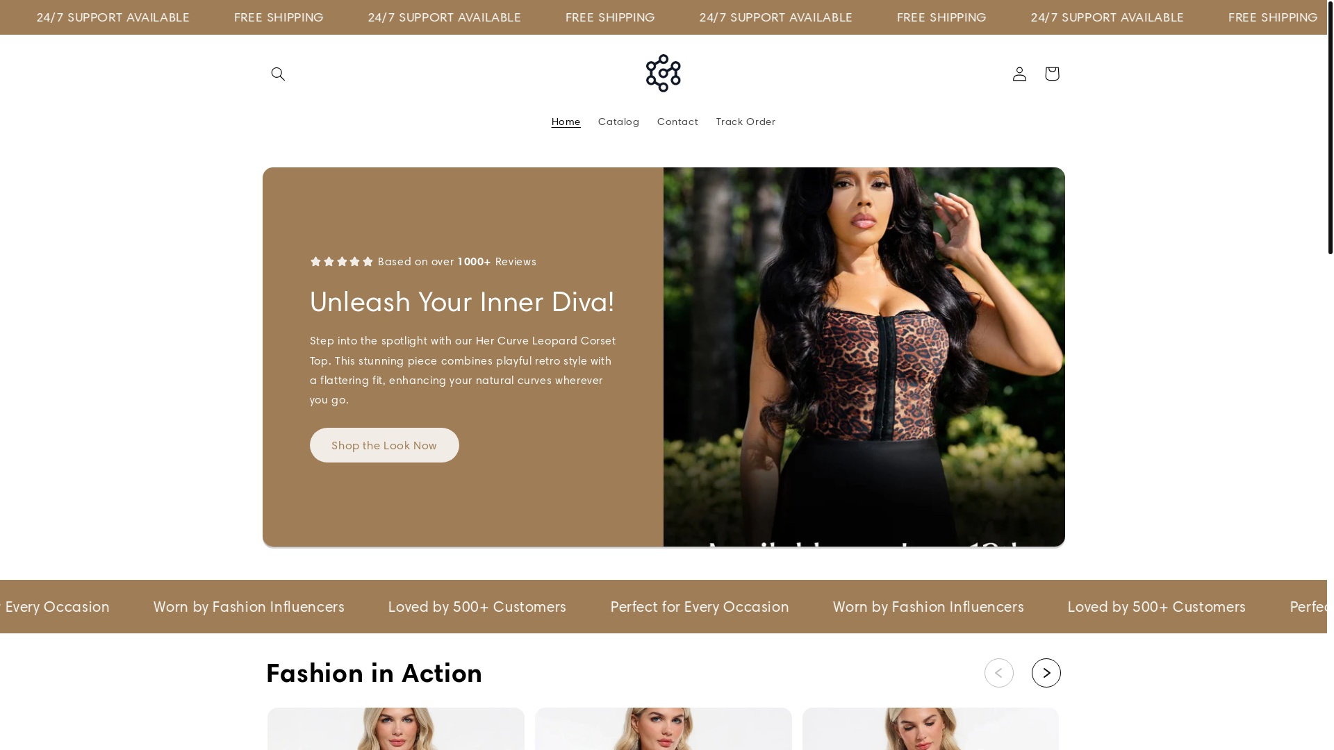 website screenshot of https://hercurve.store/