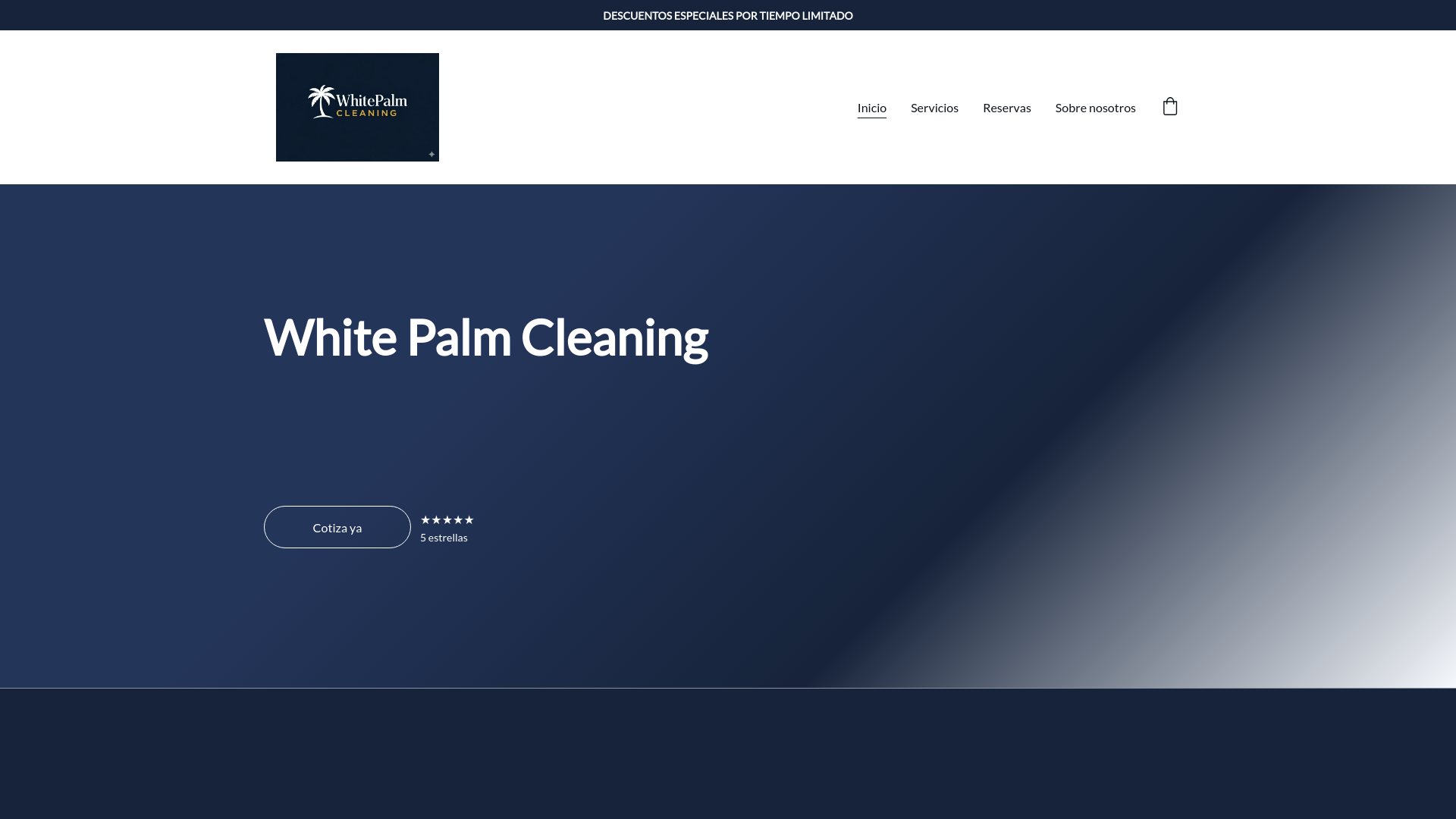 website screenshot of https://whitepalmcleaning.com