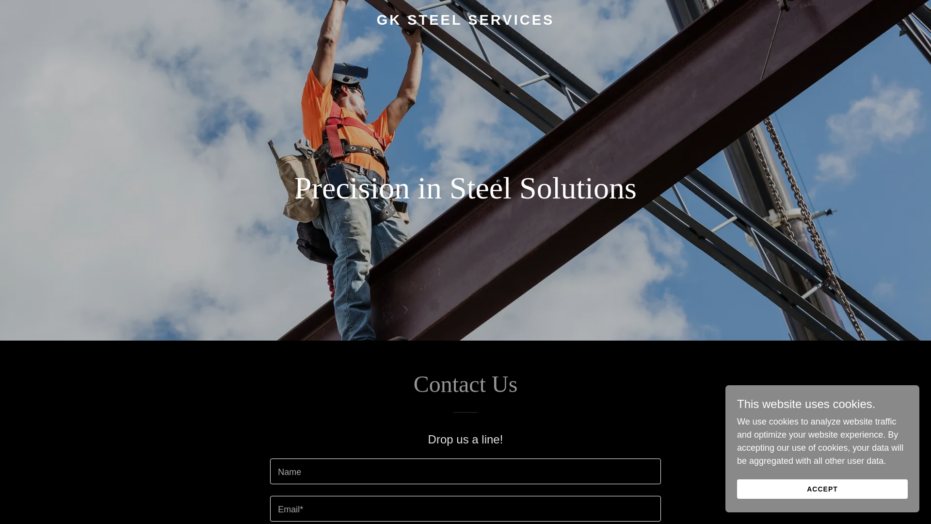 website screenshot of https://gksteelservices.com/