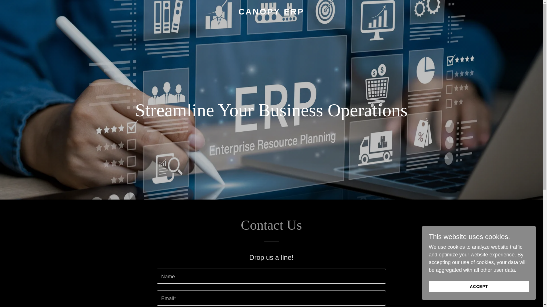 website screenshot of https://canopyerp.io/
