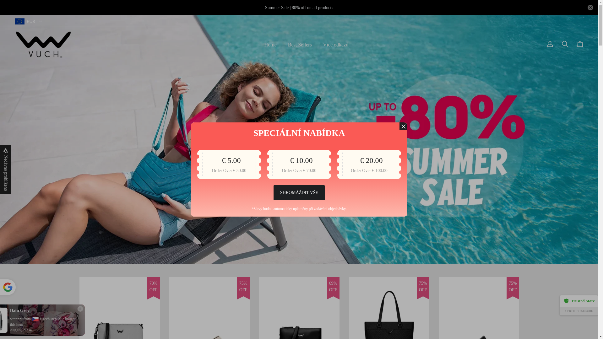 website screenshot of https://vucheu.shop/