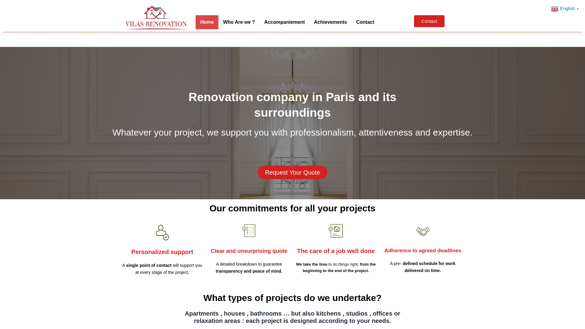 website screenshot of https://vilasrenovation.eu/