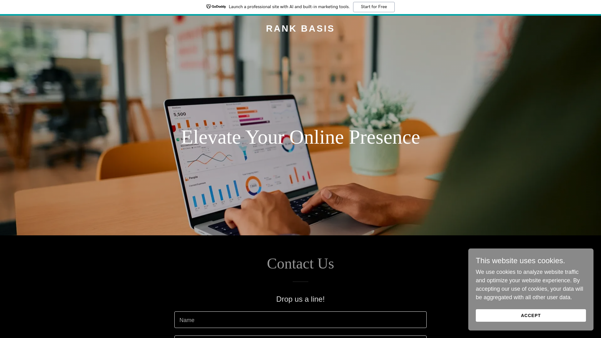 website screenshot of https://rankbasis.com/