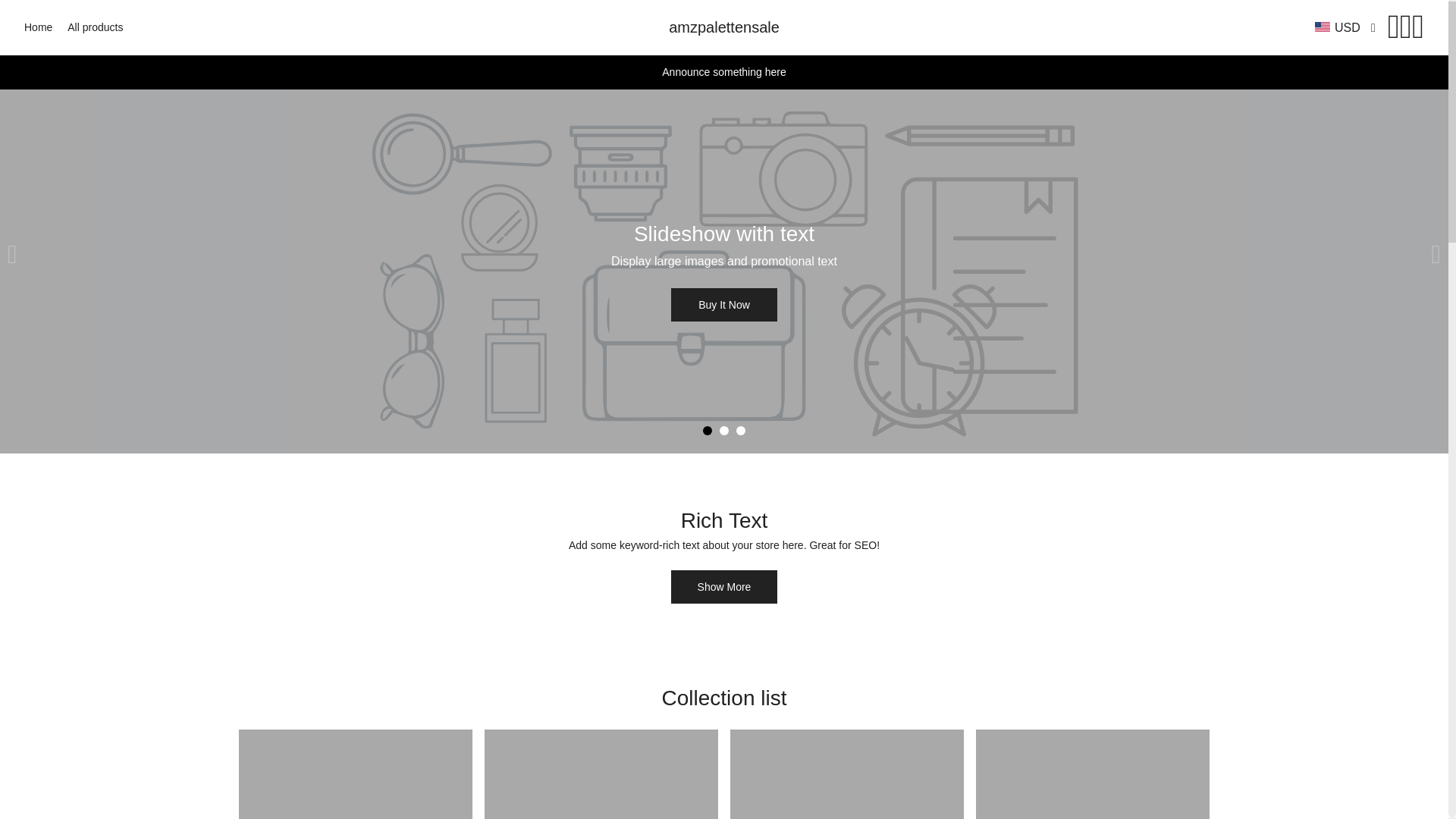 website screenshot of https://amzpalettensale.com/