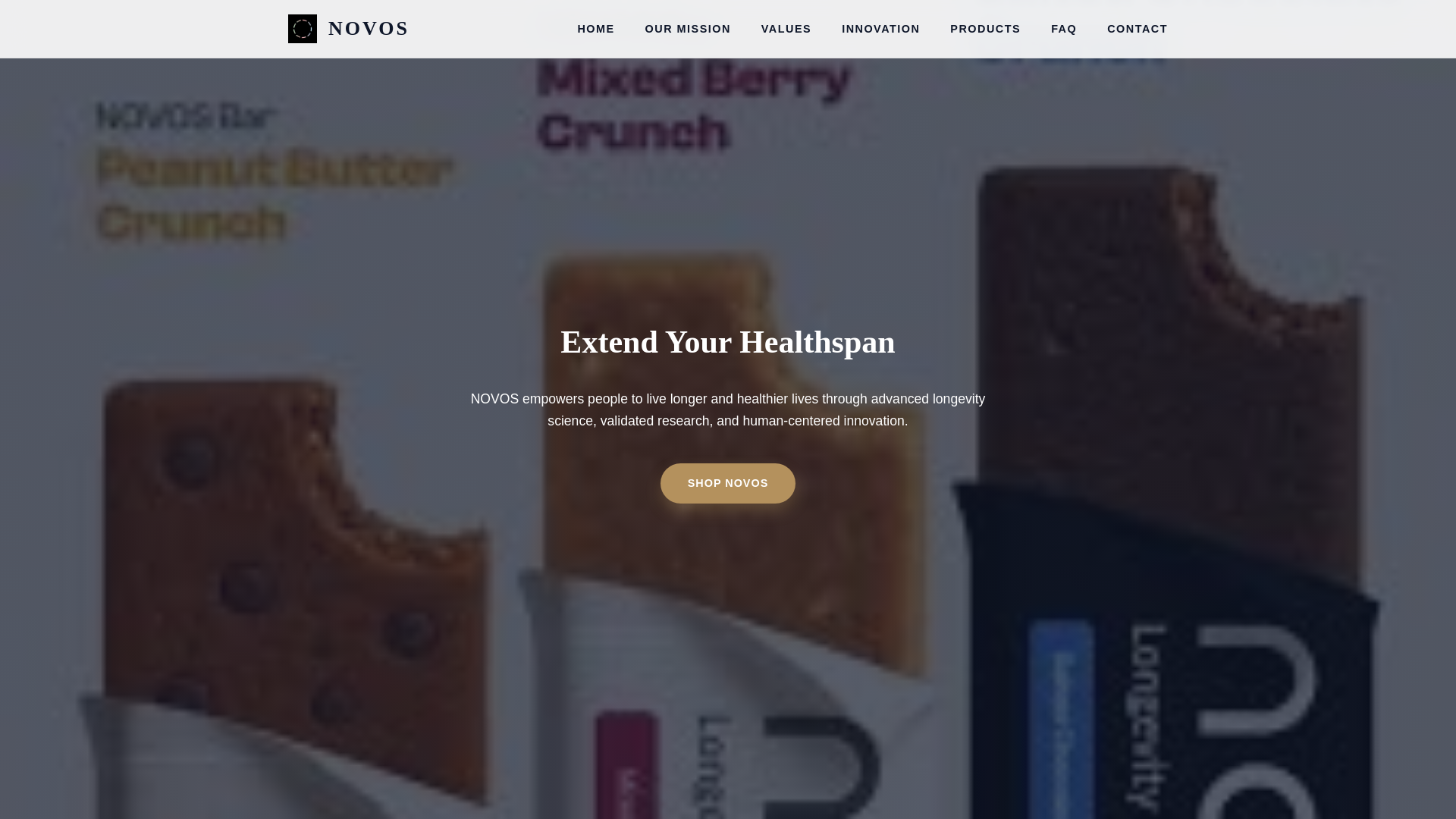 website screenshot of https://novoslabscom.com/