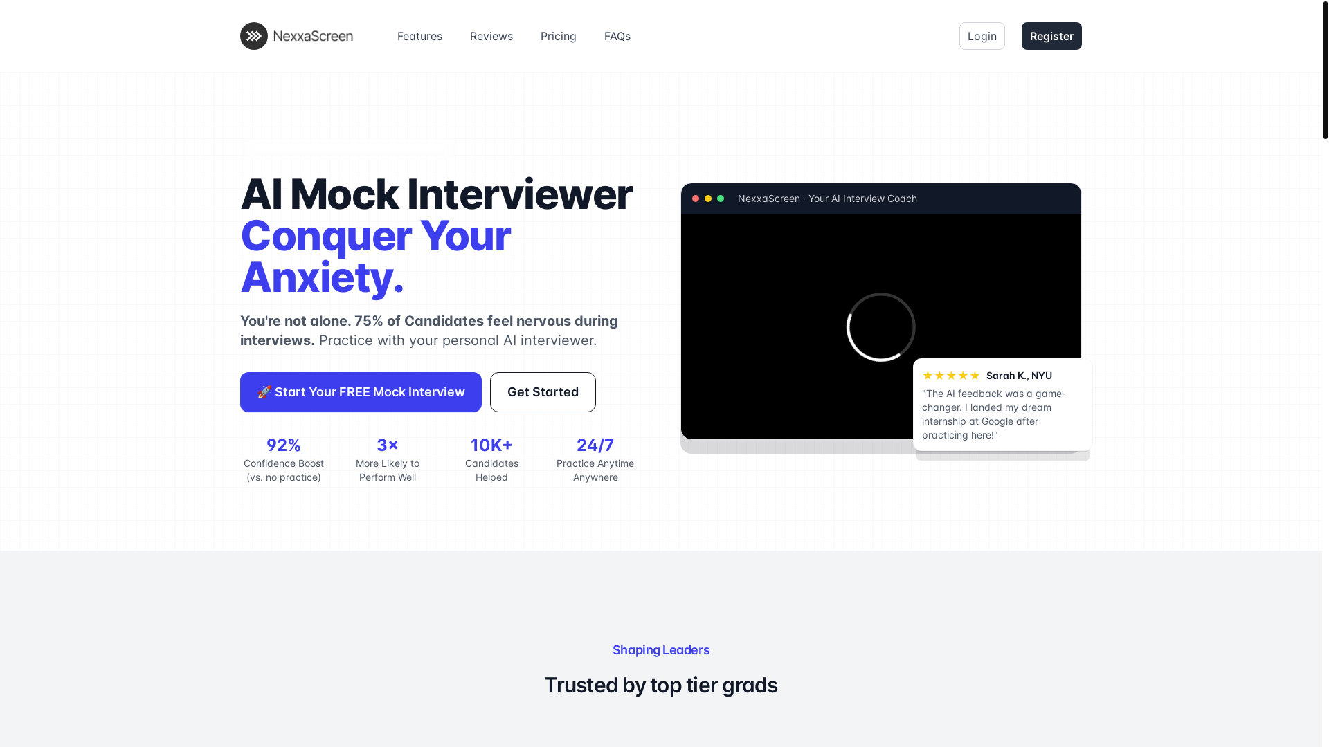 website screenshot of https://joinnexxascreen.com/join/obo0jv