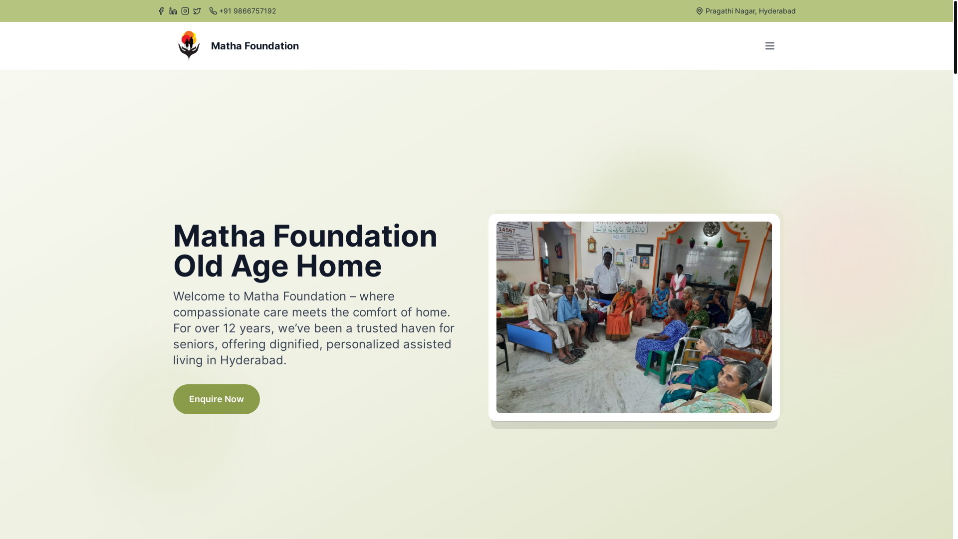 website screenshot of https://mathafoundation.in/