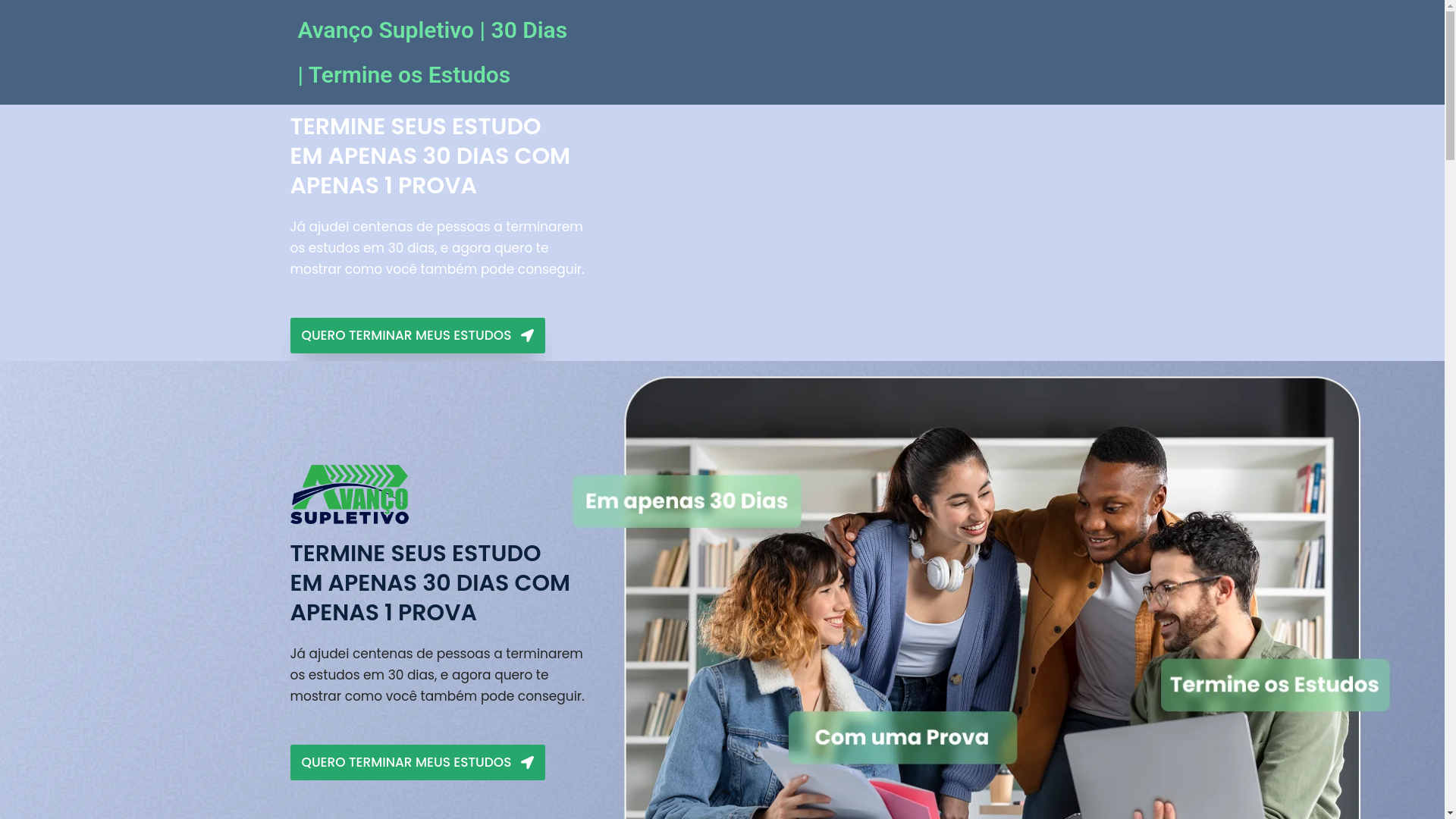 website screenshot of https://avancosupletivo.com.br/