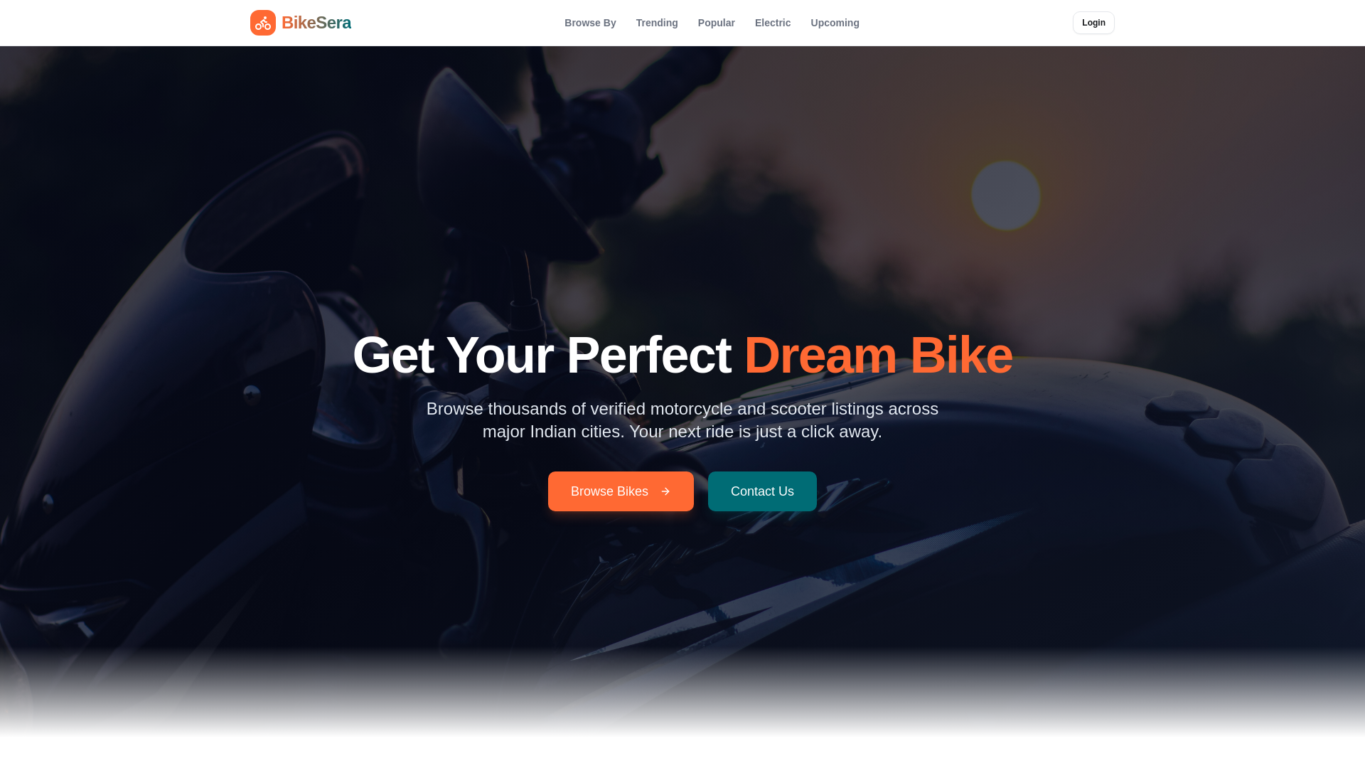 website screenshot of https://bikesera.com