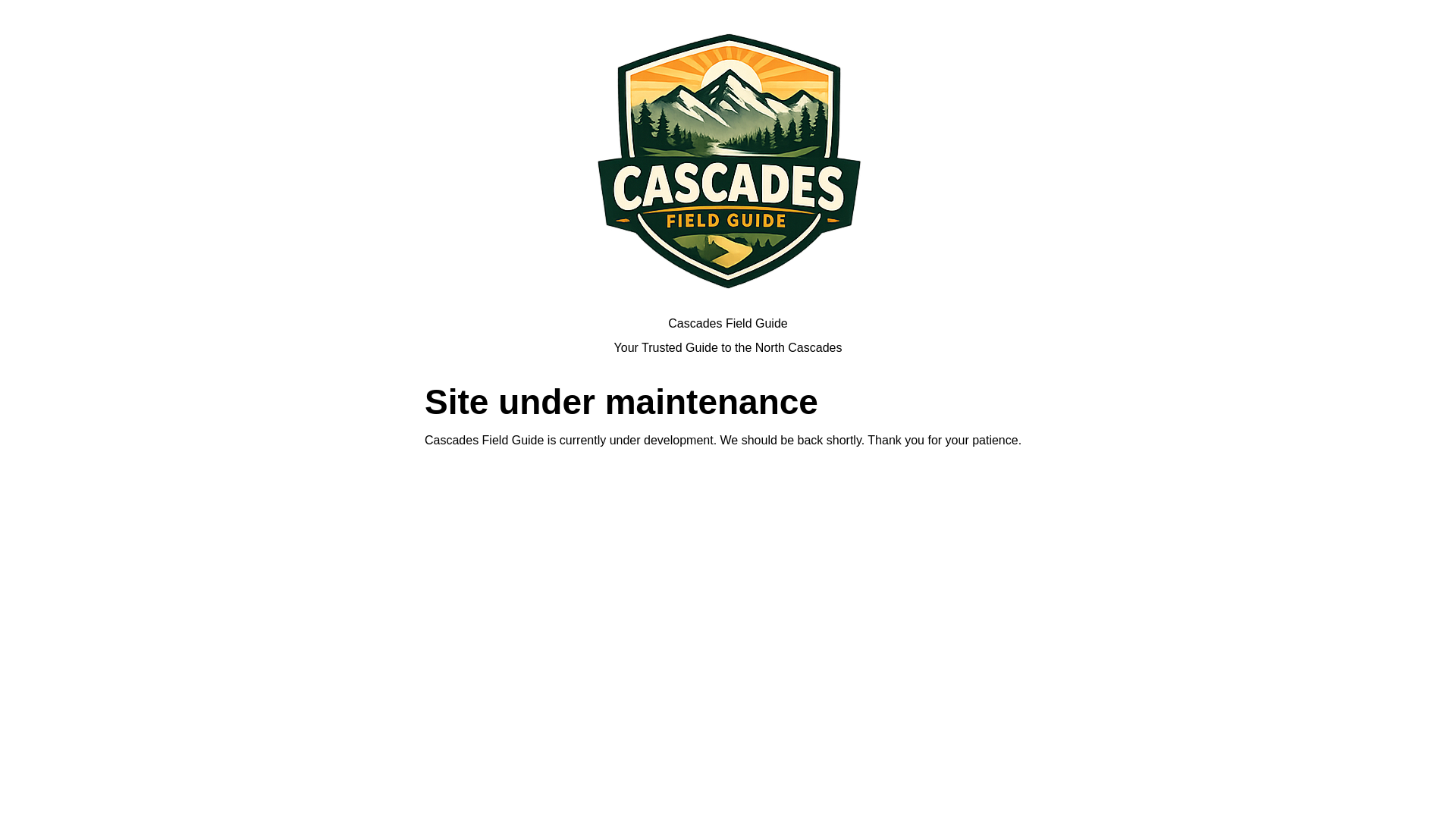 website screenshot of https://cascadesfieldguide.com/