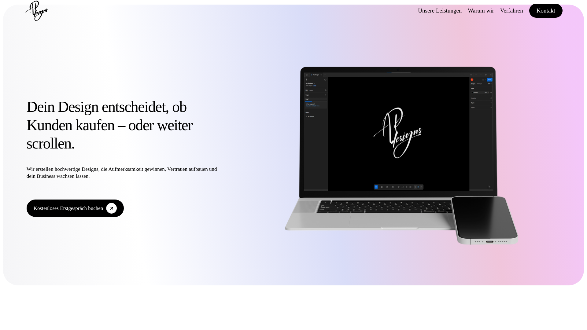 website screenshot of https://apdesign-eu.com