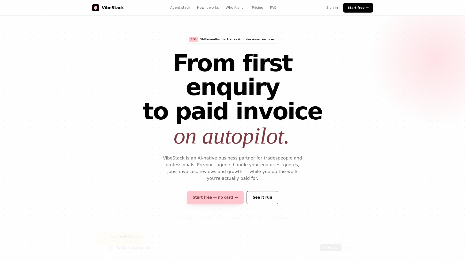 website screenshot of https://vibestack-redesign.pages.dev/