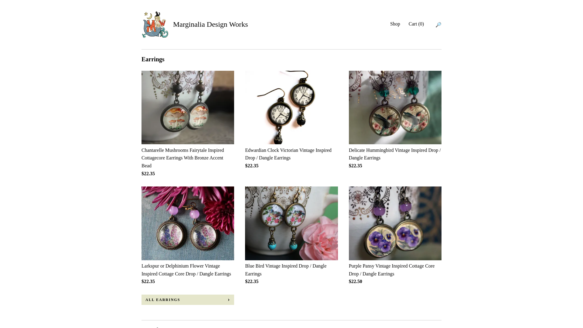 website screenshot of https://marginaliadesignworks.com/