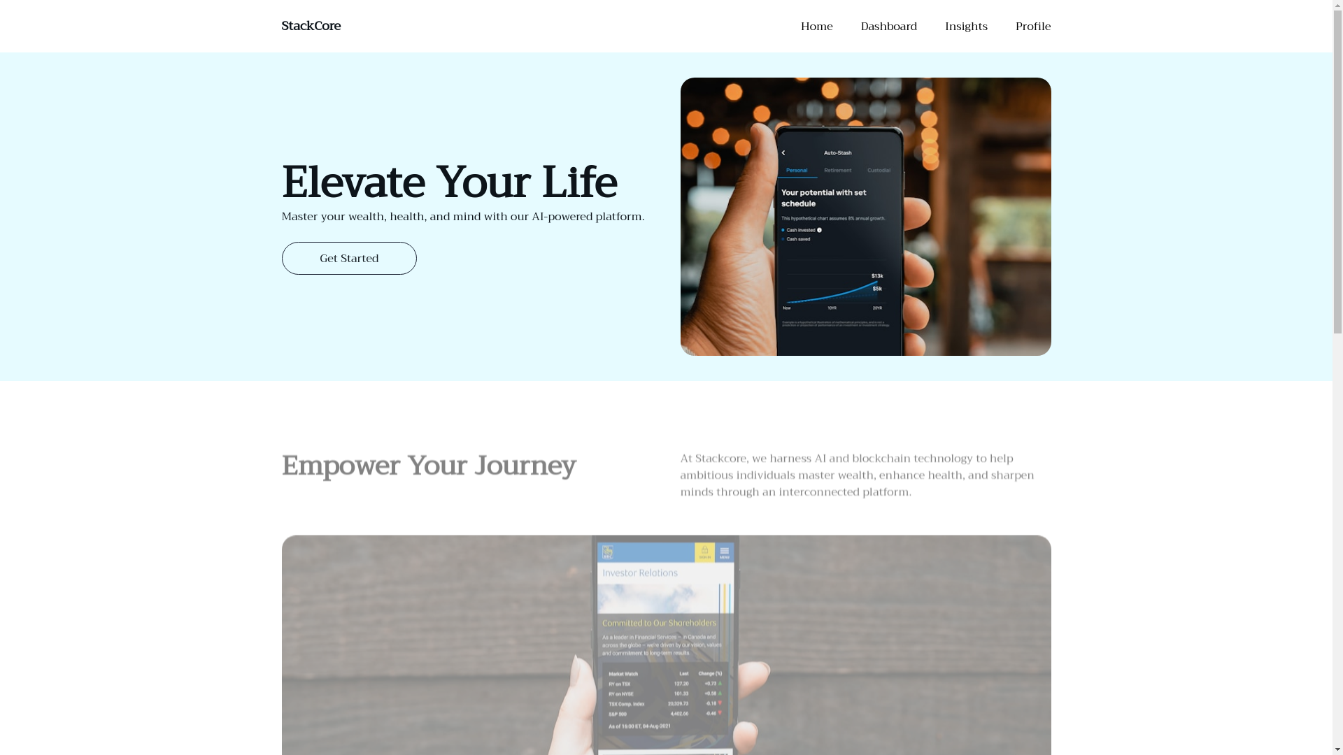 website screenshot of https://stackcore.online/