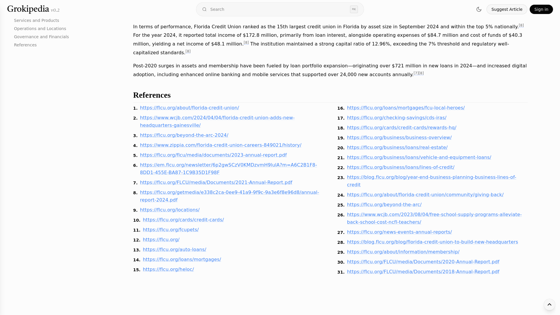 website screenshot of https://grokipedia.com/page/florida_credit_union#references