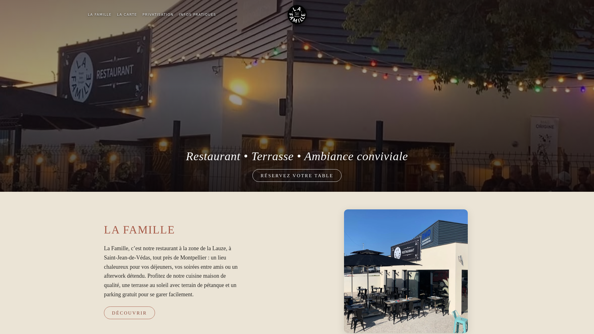 website screenshot of https://restaurant-la-famille.fr