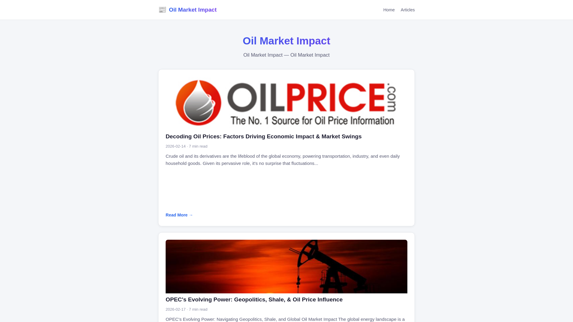 website screenshot of https://oil-market-impact.pages.dev/