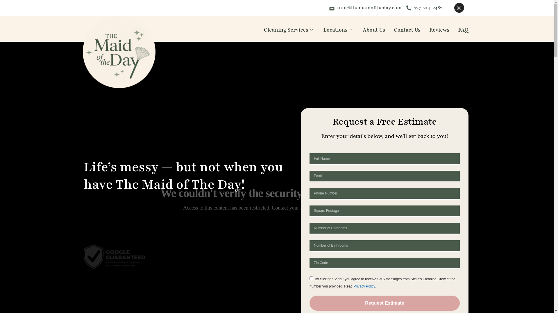 website screenshot of https://themaidoftheday-cleaners.com/