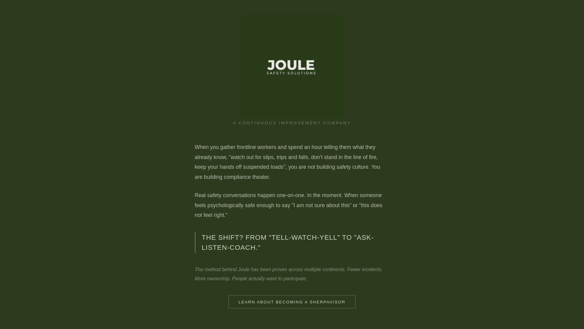 website screenshot of https://joulesafetysolutions.com