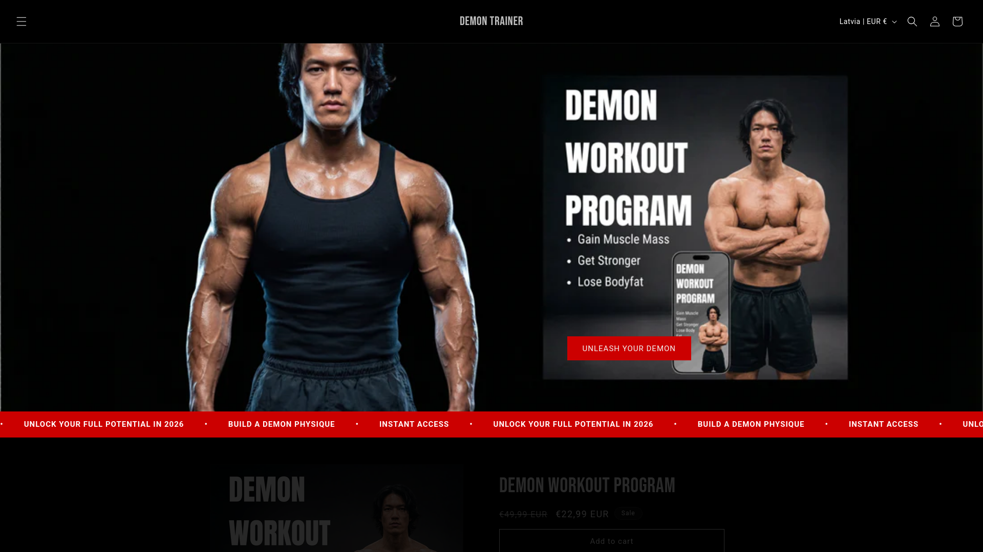 website screenshot of https://demontrainer.com/