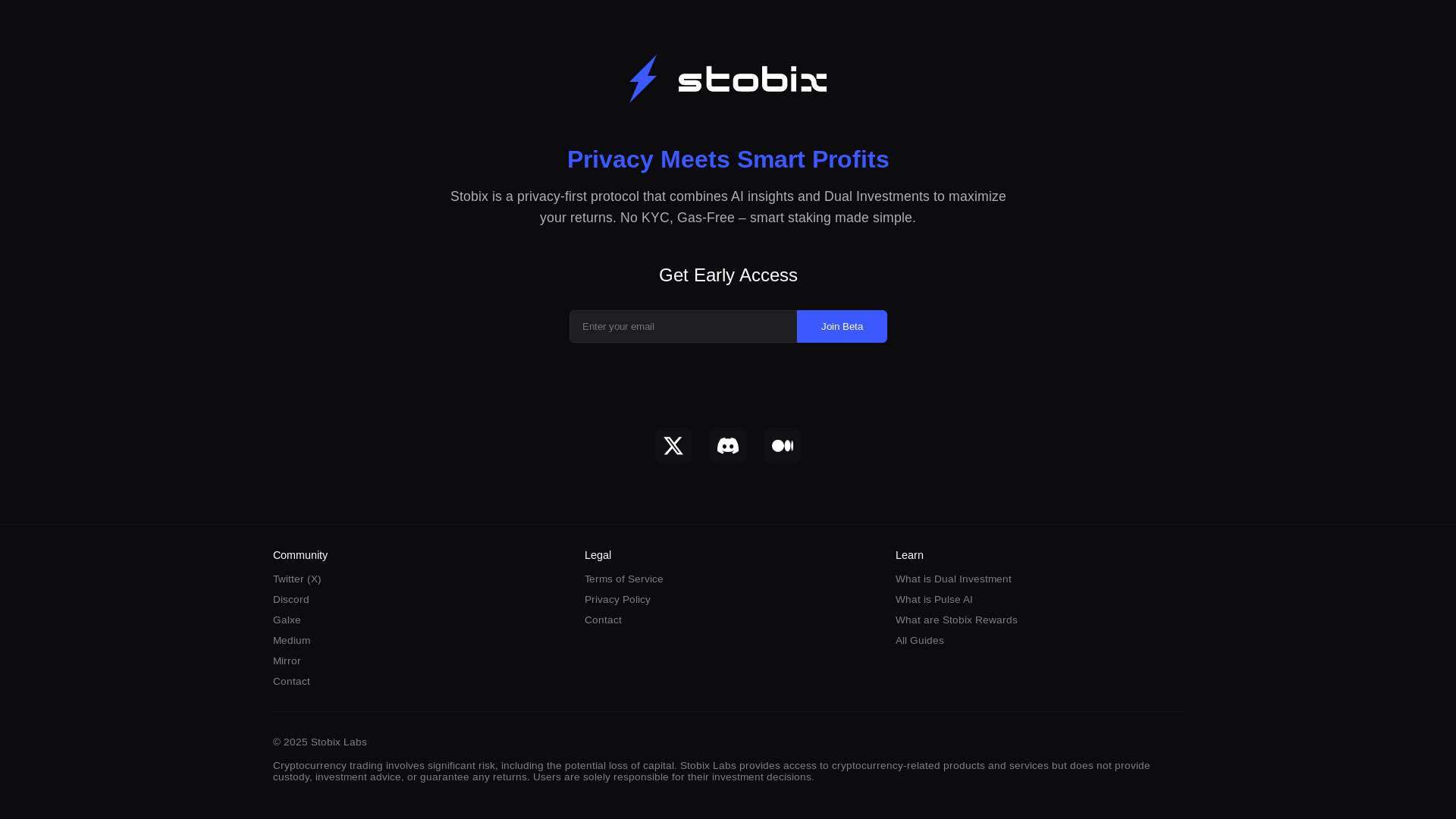 website screenshot of https://stobix-prelaunch.pages.dev/