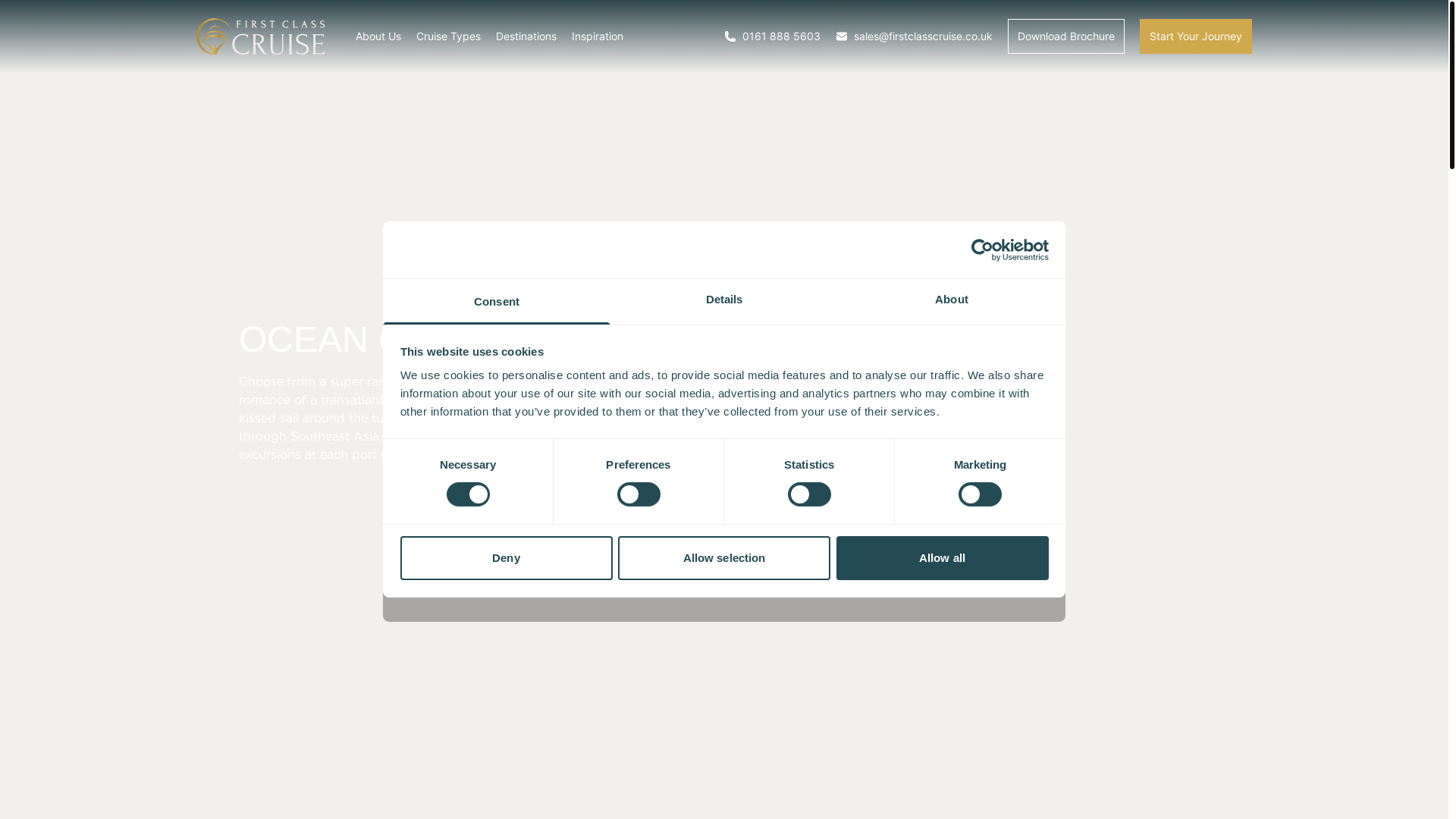 website screenshot of https://oceanluxurycruises.com/