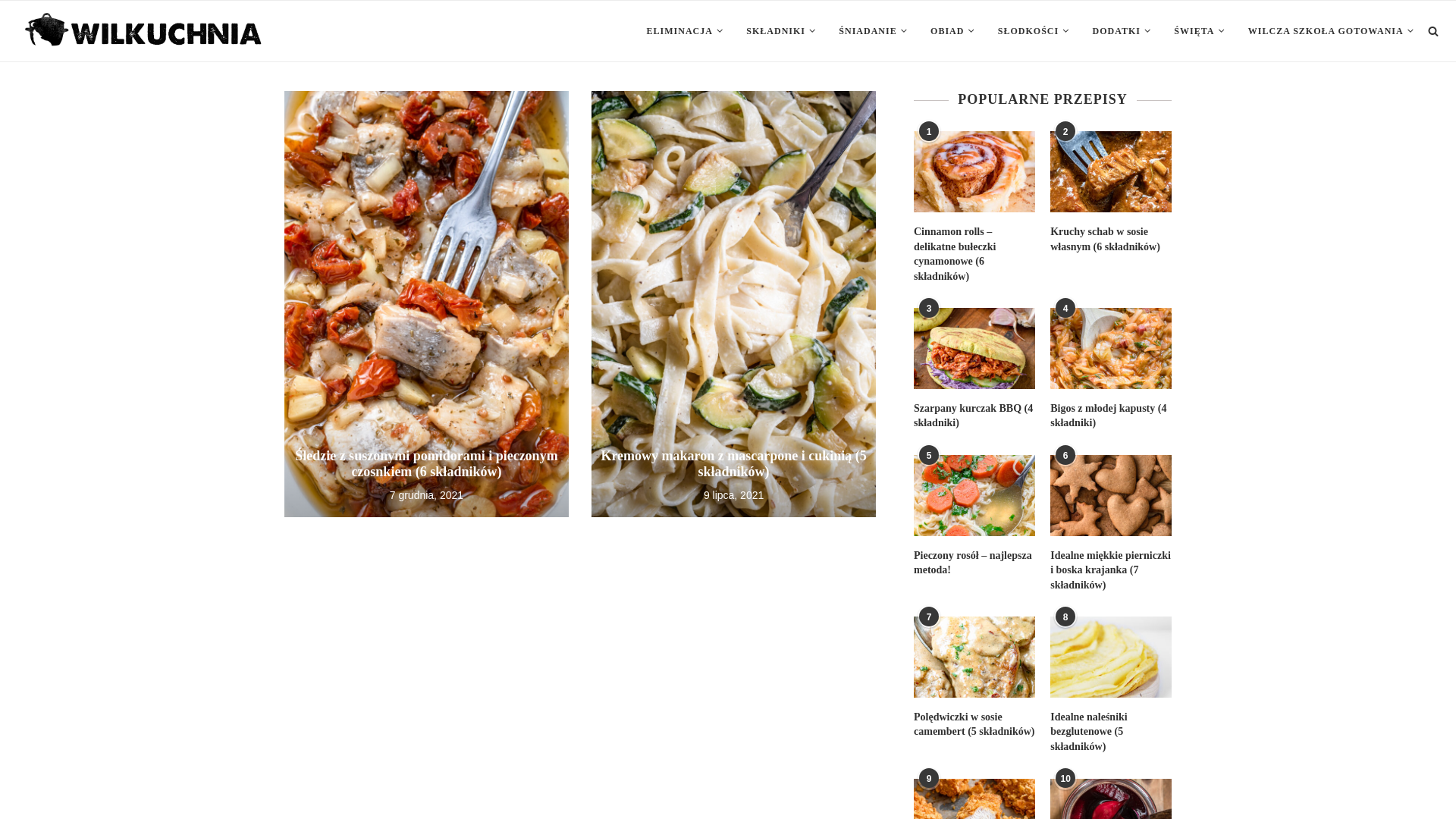 website screenshot of https://wilkuchnia.pl