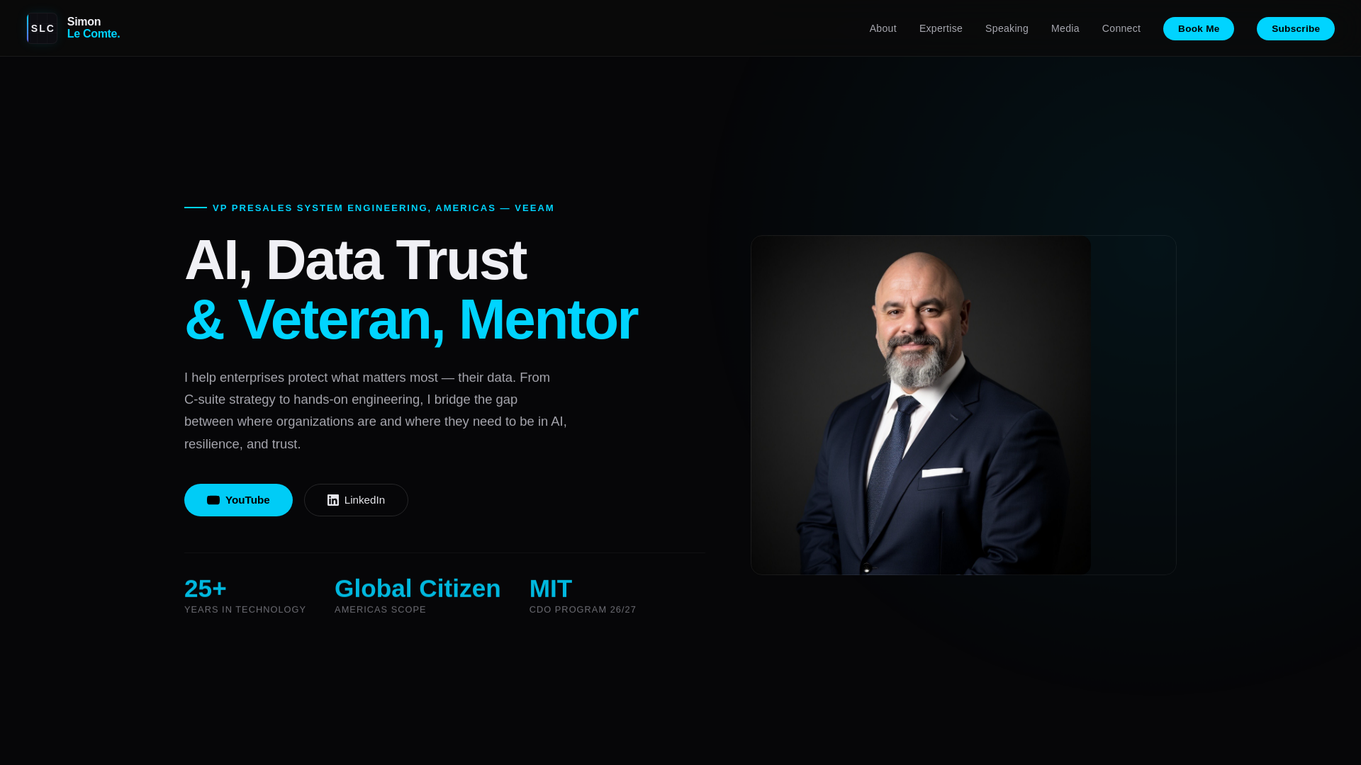 website screenshot of https://simonlecomte.ai