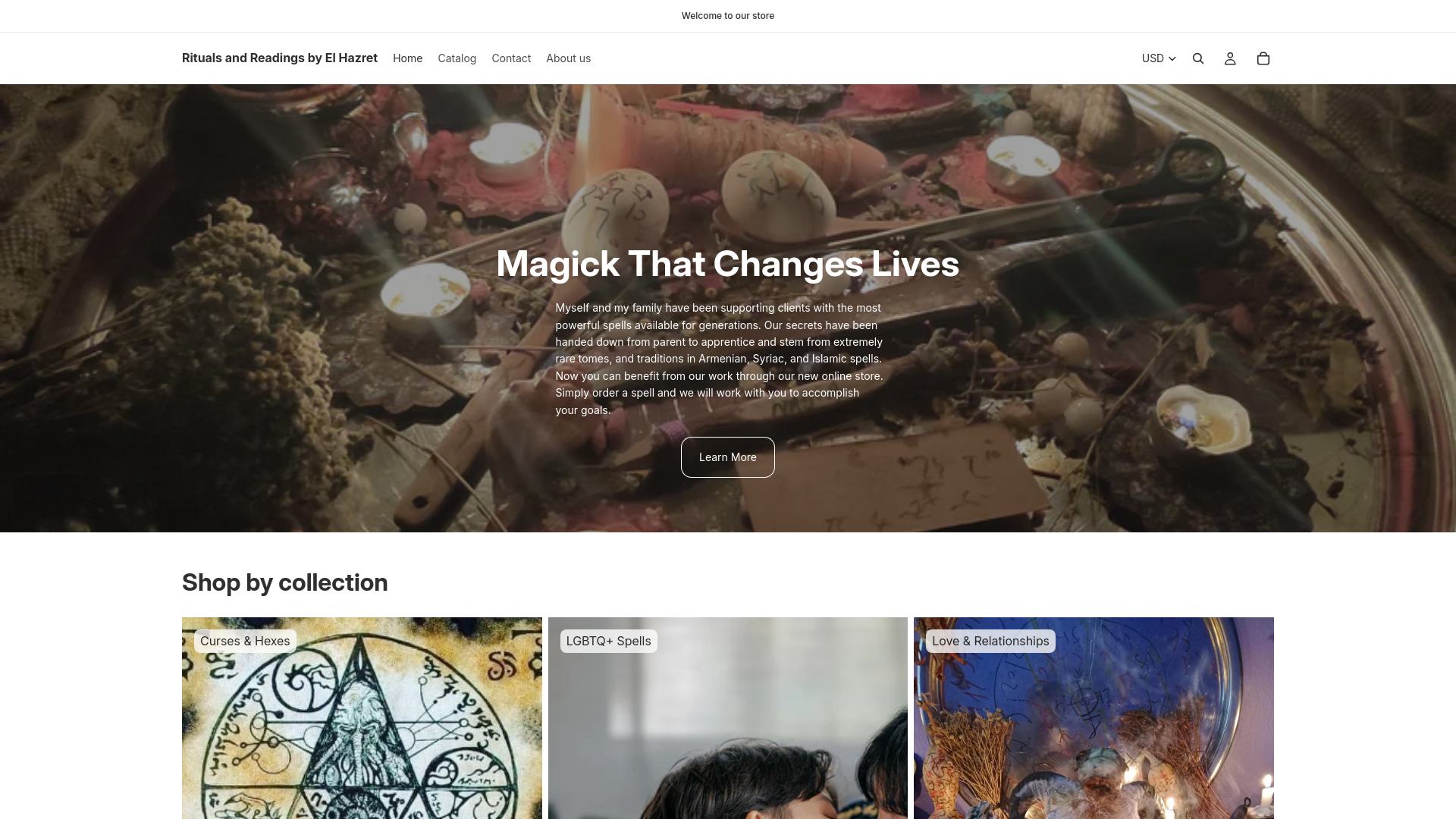 website screenshot of https://elhazret.com/