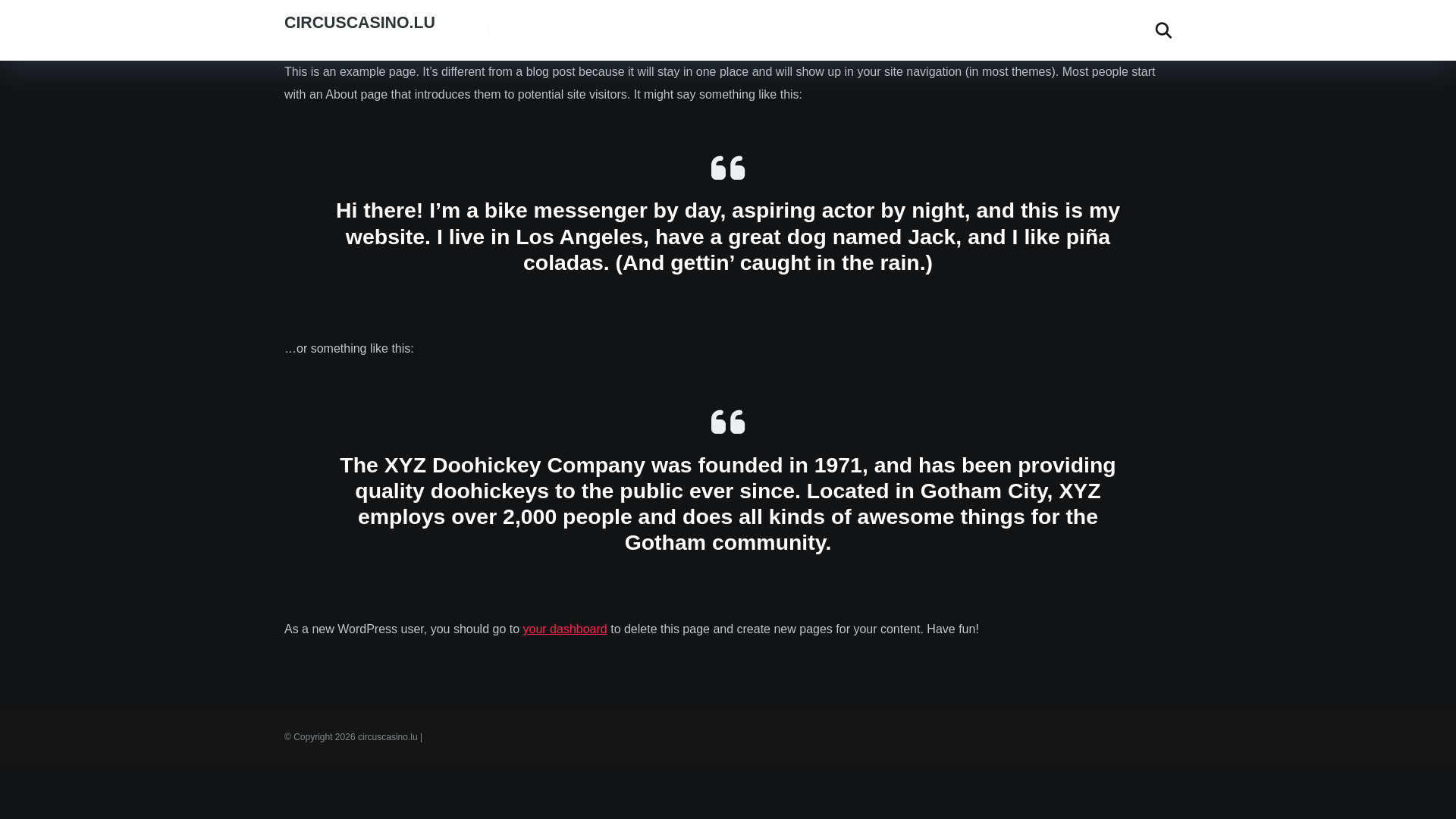 website screenshot of https://circuscasino.lu/