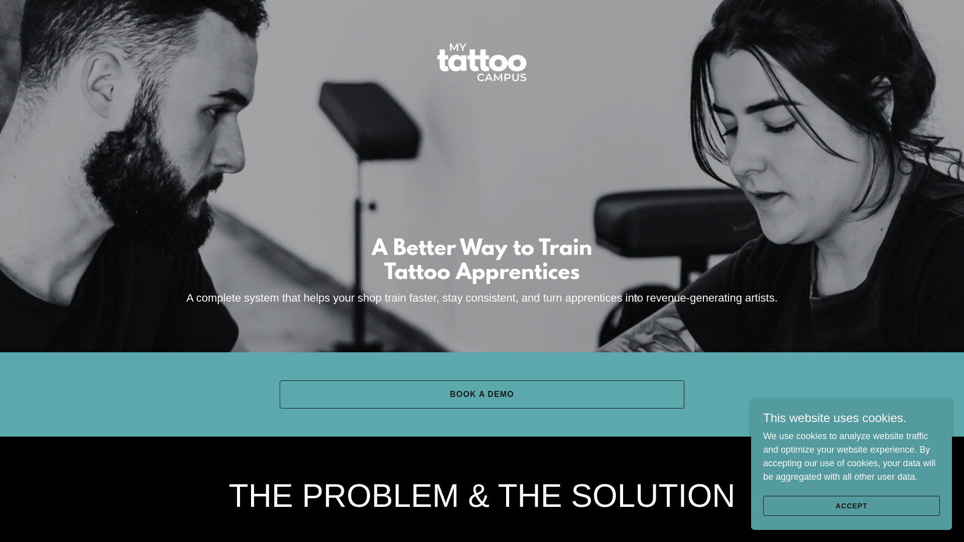 website screenshot of https://mytattoocampus.com