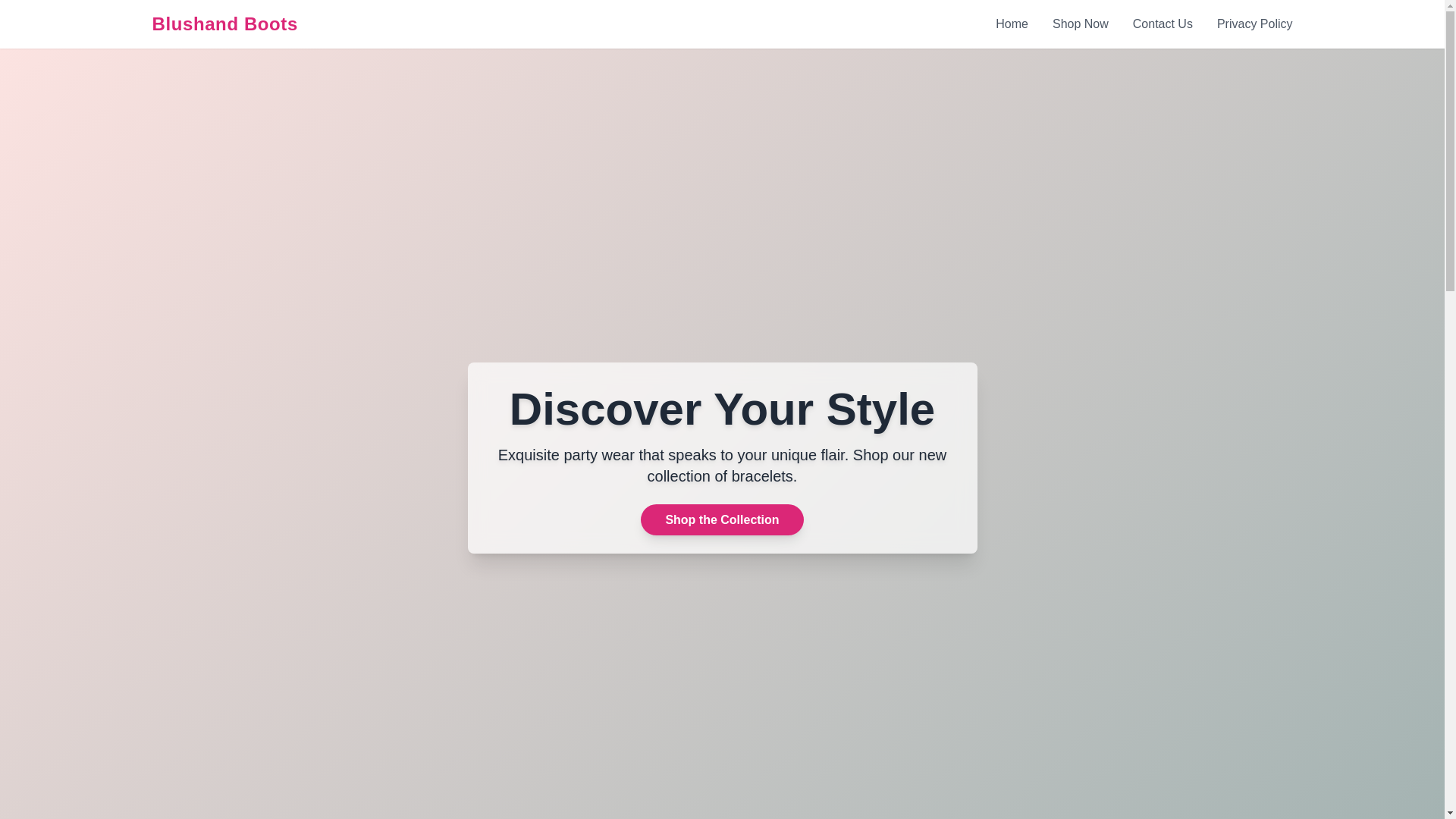 website screenshot of https://blushandboots.store/