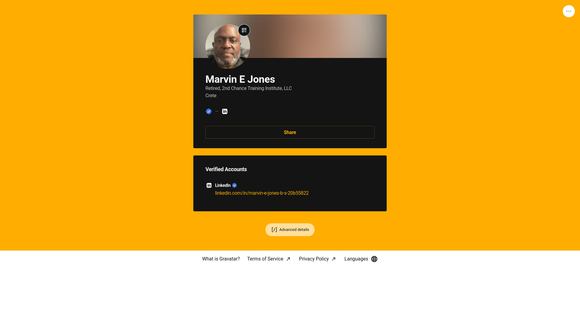 website screenshot of https://marvinejones.link/