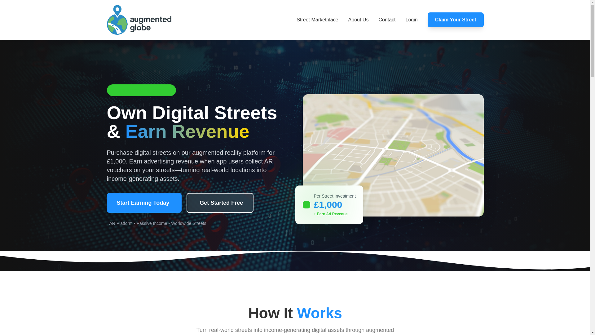 website screenshot of https://augmentedglobeai.com/
