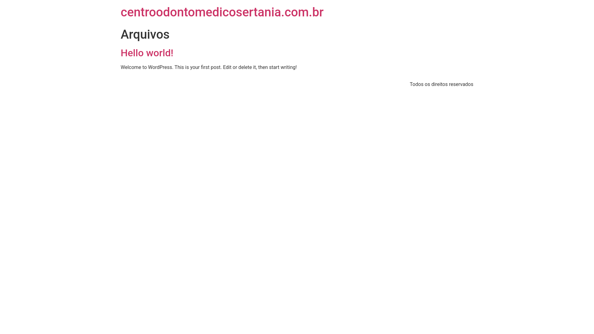 website screenshot of https://centroodontomedicosertania.com.br/