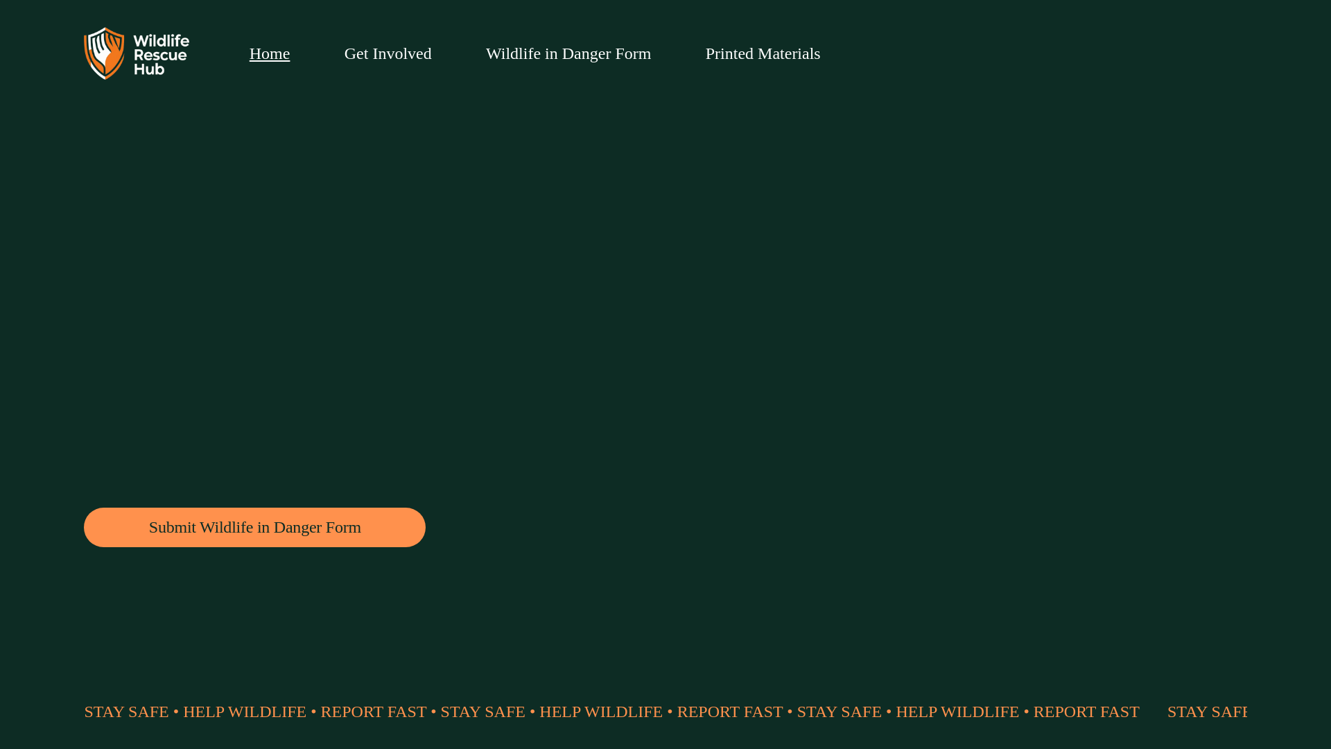 website screenshot of https://wildliferescuehub.org