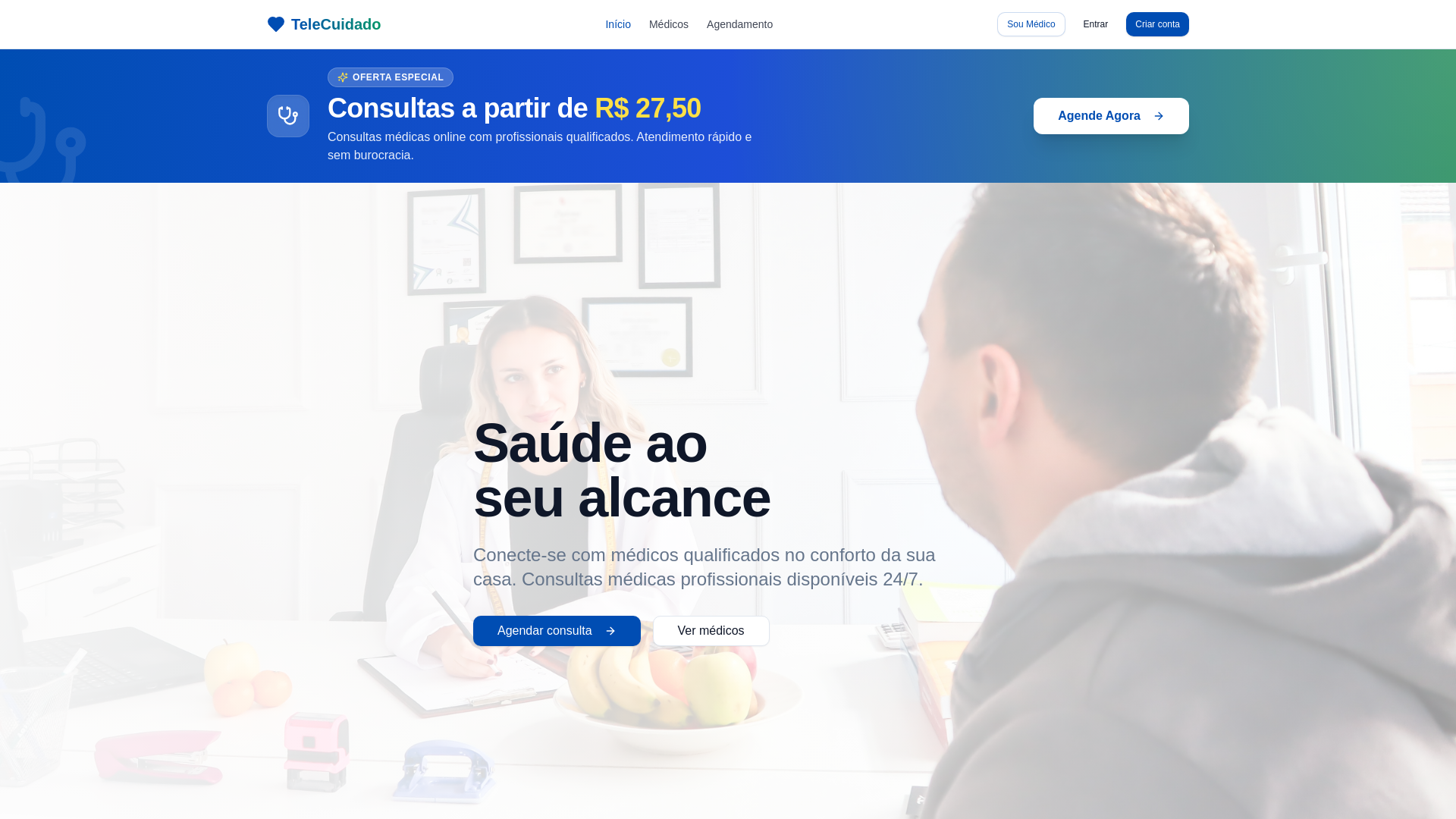 website screenshot of https://medtelecuidado.com