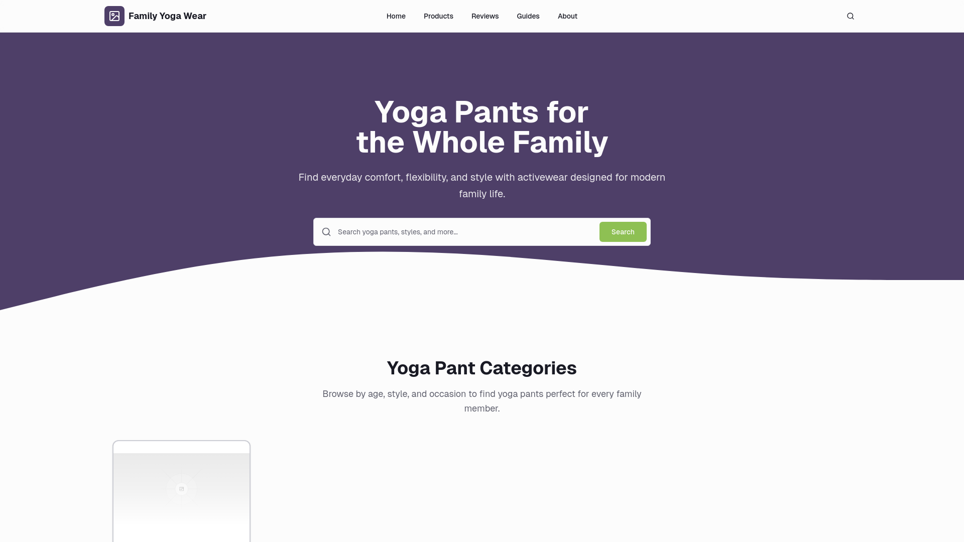 website screenshot of https://familyyogawear-20260408-0444.pages.dev/