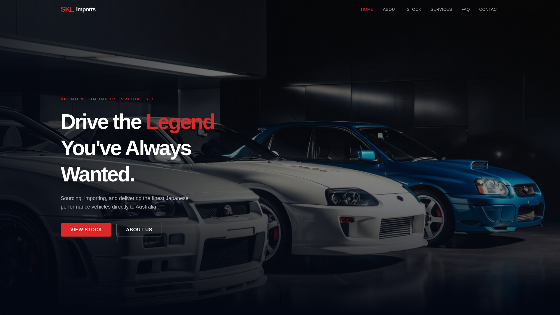 website screenshot of https://sklimportswa.com