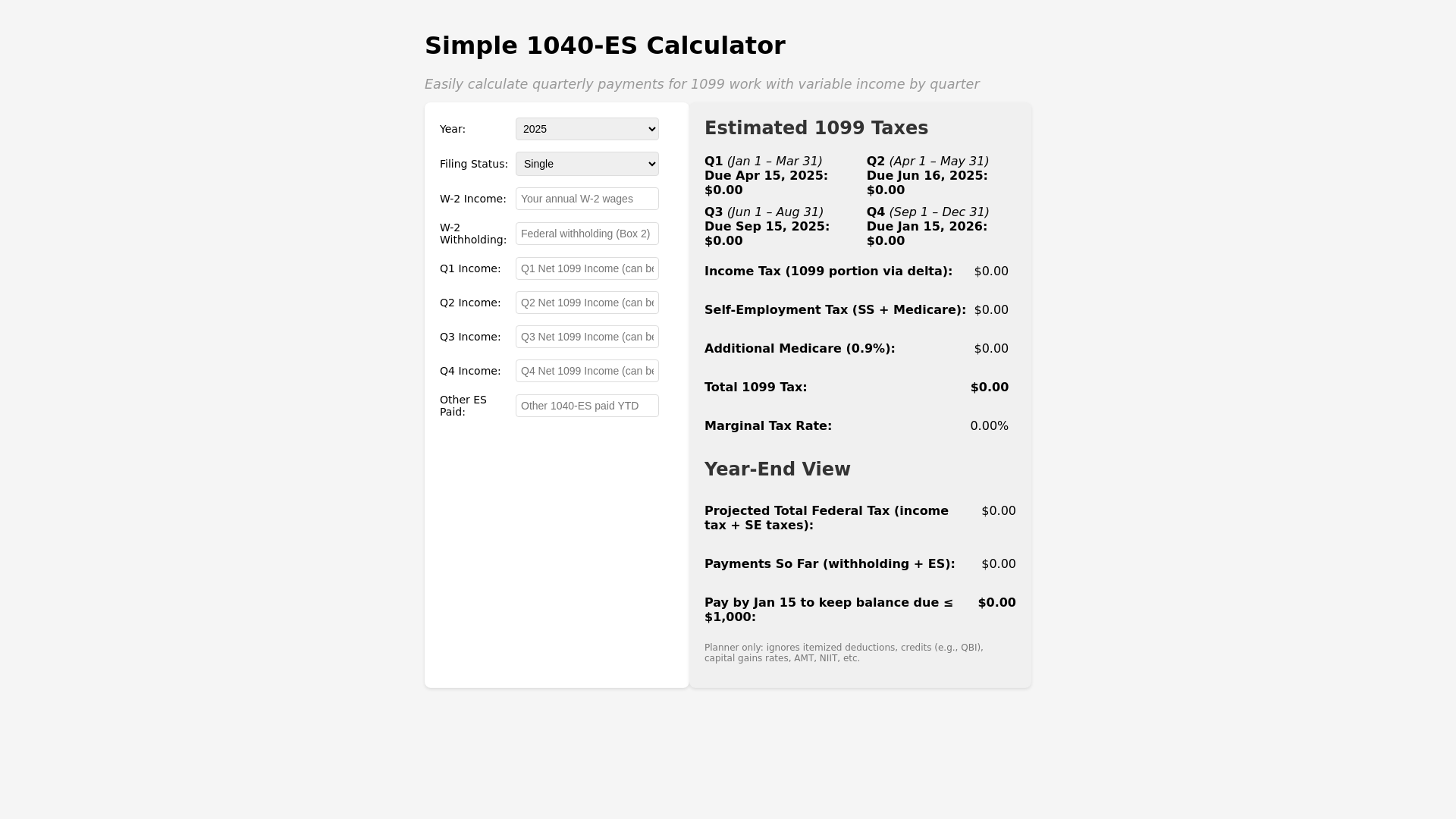 website screenshot of https://freelanceestimatedtax.pages.dev/