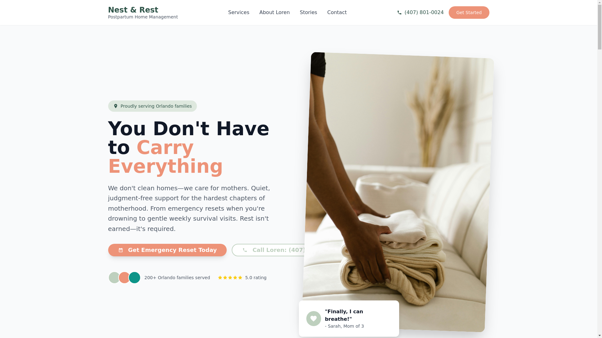website screenshot of https://nestandrest.co/
