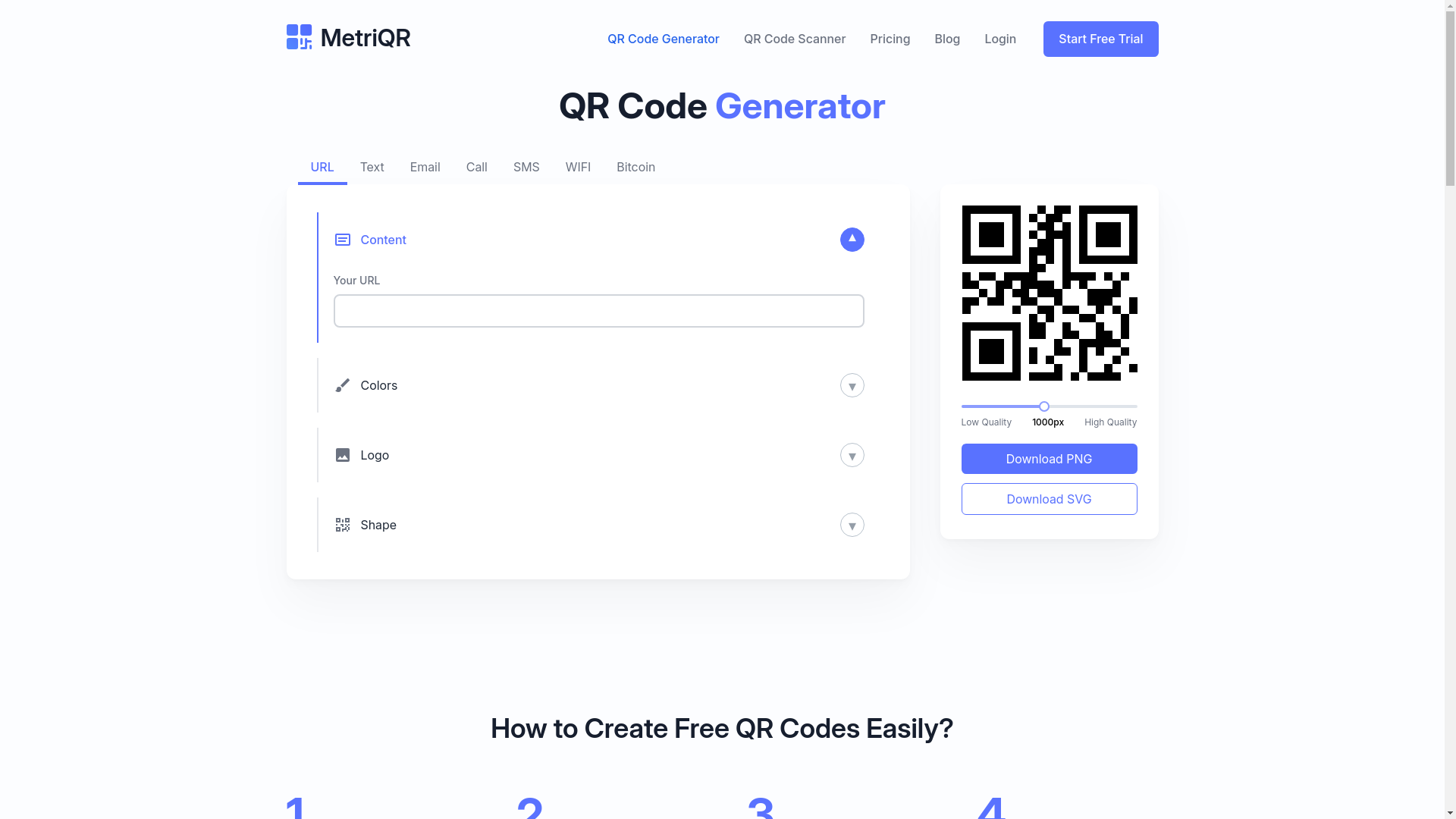 website screenshot of https://metriqr-landing-page-next.pages.dev/