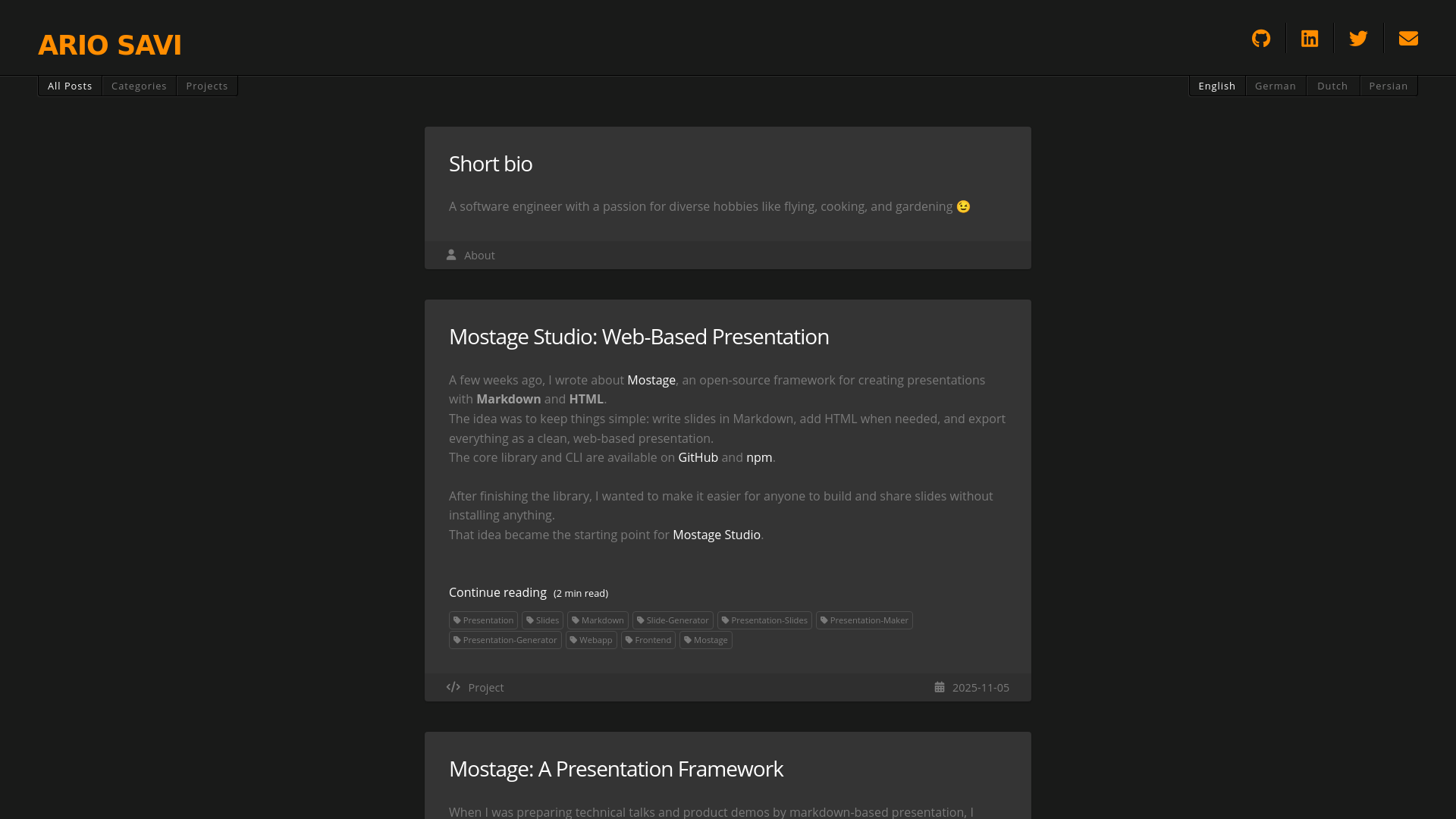 website screenshot of https://ariosavi.com/