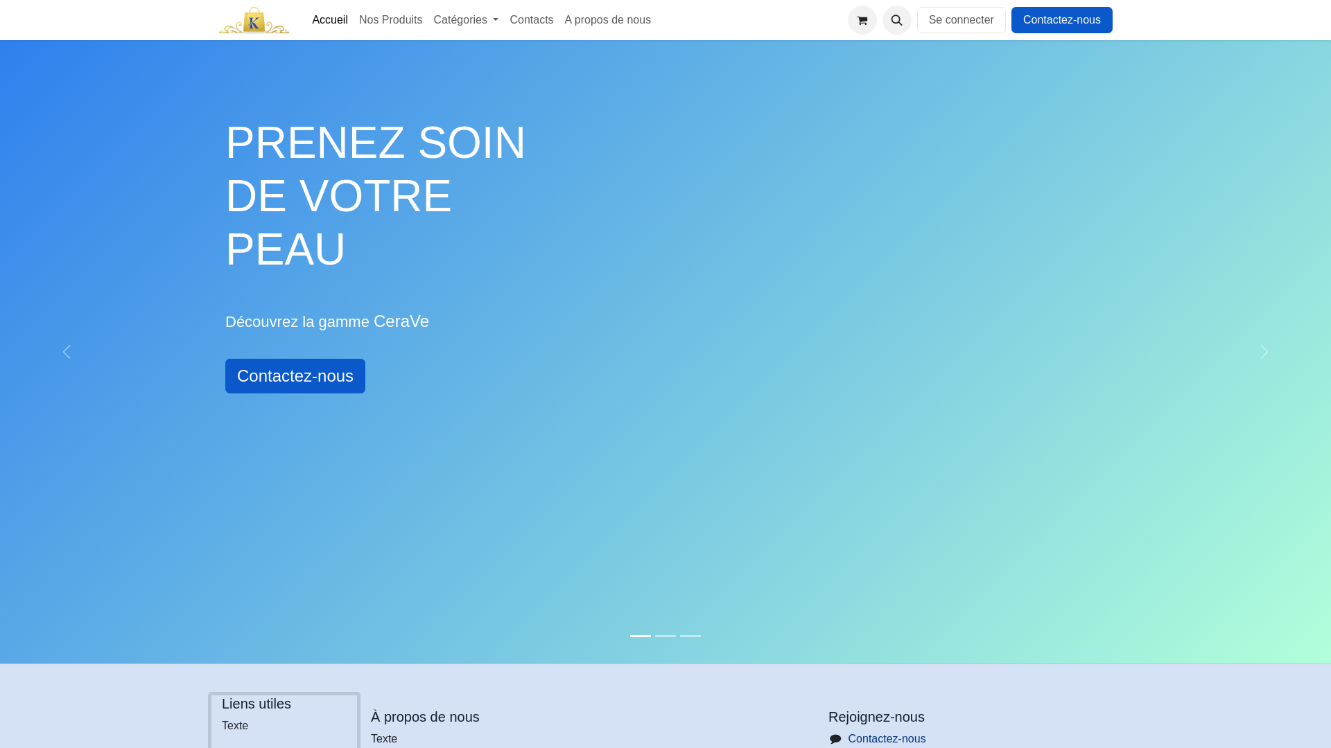 website screenshot of https://khemanastores.com/