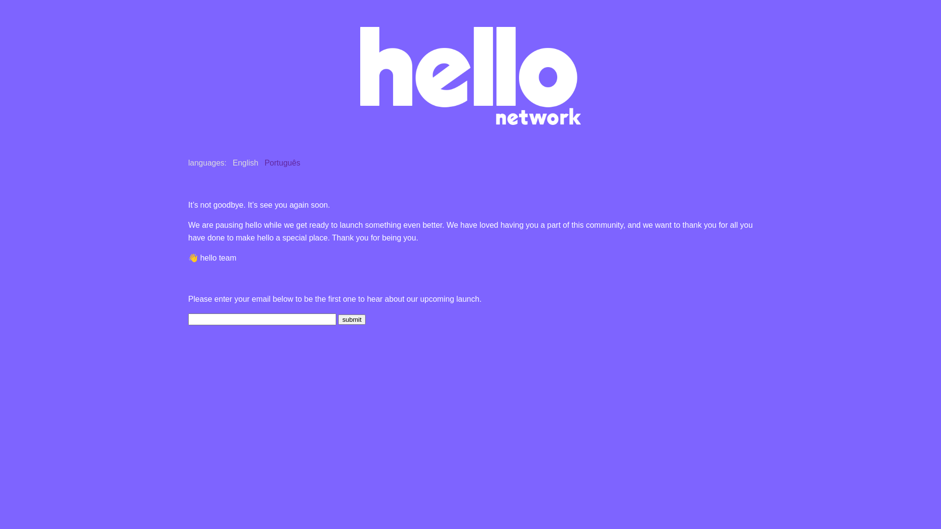 website screenshot of https://hello.com/