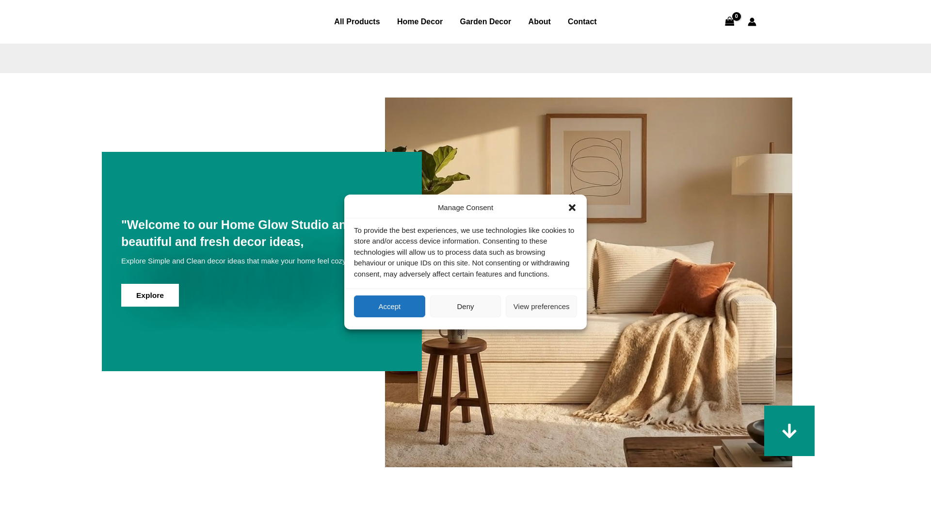 website screenshot of https://homeglowstudiohg.com
