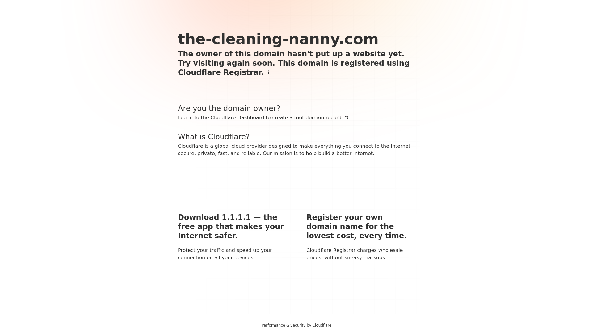 website screenshot of https://the-cleaning-nanny.com/