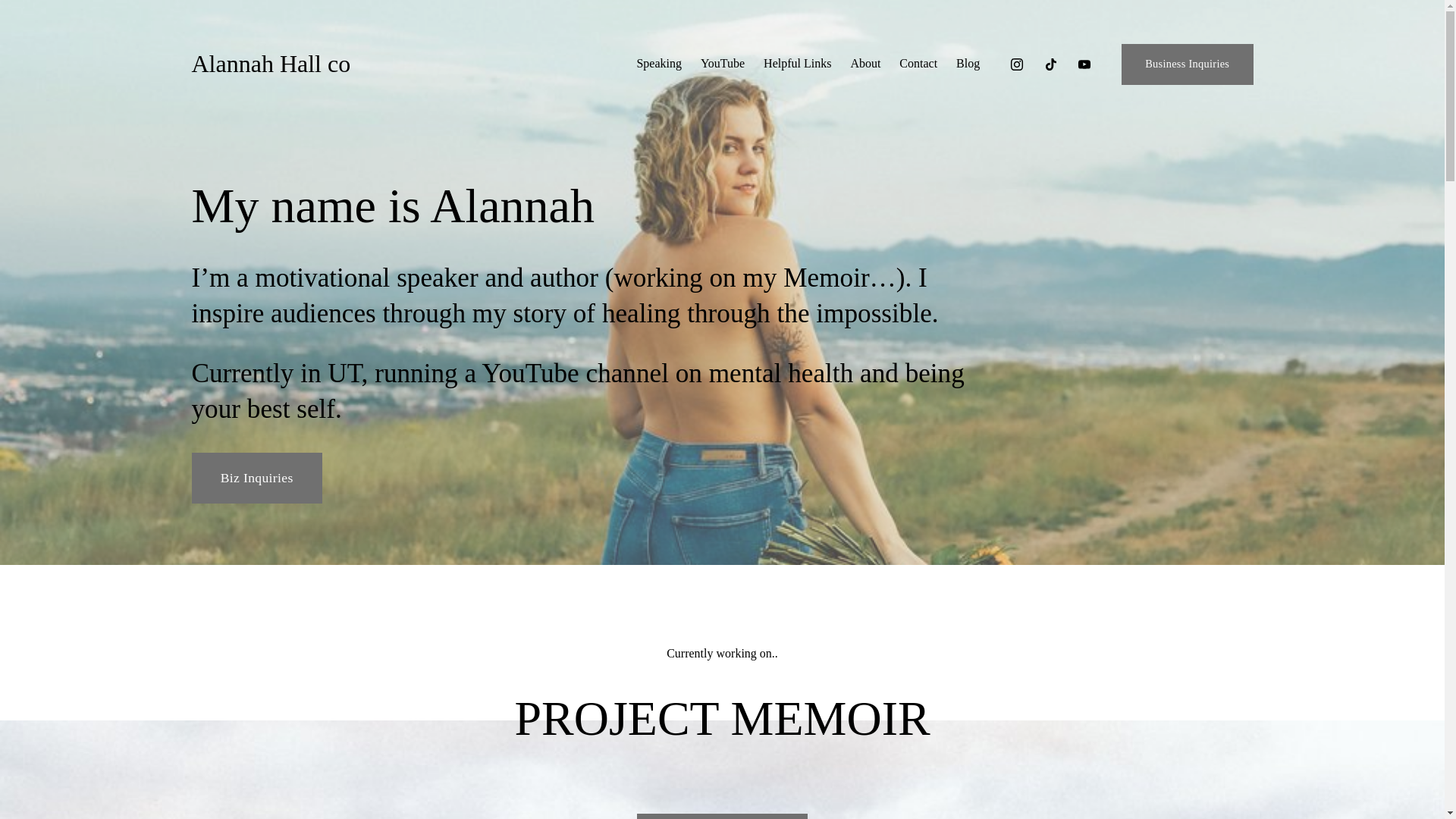 website screenshot of https://alannahserbeck.com/